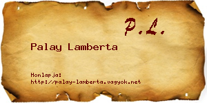 Palay Lamberta névjegykártya